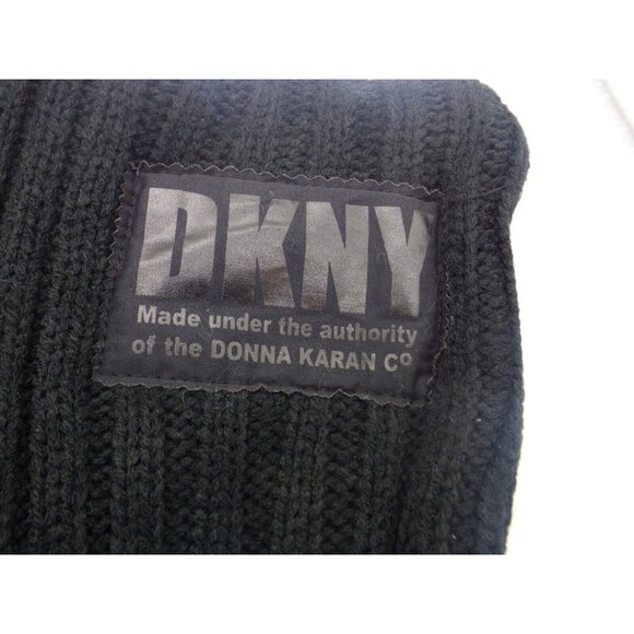 DKNY Fleece-Lined Knit Infinity Scarf, Black - Picture 6 of 11